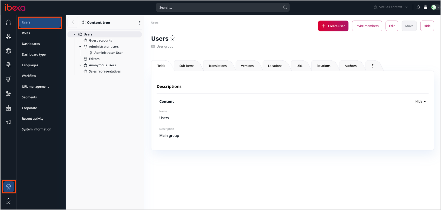 Users and user groups Users and user groups